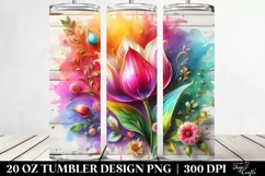 Tulip on Wooden Background | 20 Oz Tumbler Product Image 2