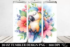 Colorful Baby Macaw Sleeping | 20 Oz Tumbler Product Image 2