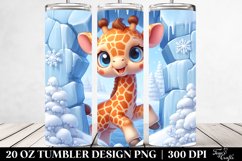 Cute Baby Giraffe in Winter Clipart Product Image 2