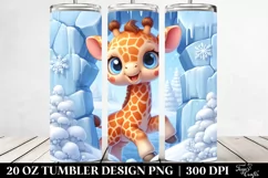 Cute Baby Giraffe in Winter Clipart Product Image 2