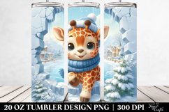 Cute Baby Giraffe in Winter Clipart Product Image 2