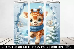 Cute Baby Giraffe in Winter Clipart Product Image 2