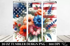 Washed Watercolor Flowers | 20 oz Tumbler Product Image 2