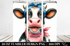 Enthusiastic Cow Portrait | 20 Oz Tumbler Product Image 2