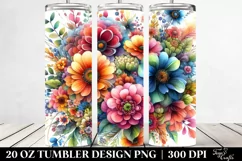 Colorful Watercolor Vibrant Drawing Tumbler Product Image 2