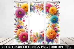 20 Oz Tumbler Sublimation | Colorful Watercolor Frame with Product Image 2