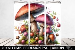 Detailed Mushroom Watercolor Tumbler Product Image 2