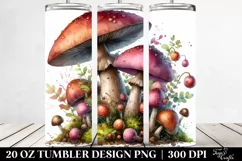 Detailed Mushroom Watercolor Tumbler Product Image 2