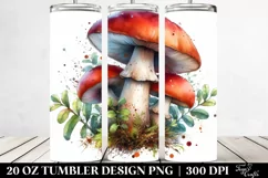 Detailed Mushroom Watercolor Tumbler Product Image 2