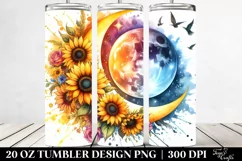 Vibrant Sunflower Half Moon Tumbler Design | 20 oz Tumbler Product Image 2