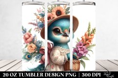 Boho Baby Peacock with Flowers | 20 Oz Tumbler Product Image 2