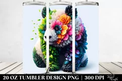 Abstract Vibrant Watercolor Panda | 20 oz Tumbler Product Image 2