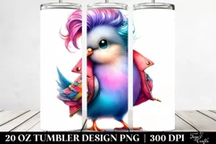 Expressive Baby Dove with Cool Haircut | 20 oz Tumbler Product Image 2