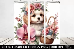 Boho Baby Puppy with Orchid | 20 Oz Tumbler Product Image 2