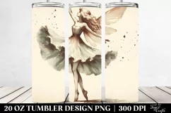 Retro Dancing Fairy Sublimation Tumbler Design | 20 oz Product Image 2