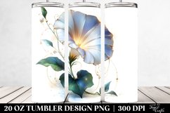 20 Oz Tumbler Sublimation | Shiny Morning Glory with Golden Product Image 2
