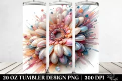 Abstract Glossy Gerbera, Transparent 20 Oz Tumbler Product Image 2