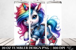 Agressive Baby Unicorn with Cool Haircut | 20 oz Tumbler Product Image 2