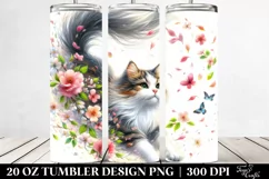 Watercolor Tumbling Cat | 20 Oz Tumbler Product Image 2