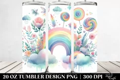 Colorful Whimsical Pastel Rainbow | 20 oz Tumbler Product Image 2