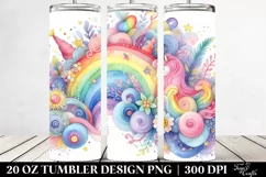 Colorful Whimsical Pastel Rainbow | 20 oz Tumbler Product Image 2