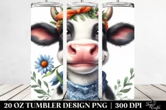 Goofy Cow Portrait | 20 Oz Tumbler Product Image 2