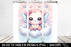 Pastel Baby Butterfly Sitting on Cloud | 20 oz Tumbler Product Image 2