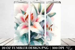 Vibrant Lily Watercolor Image | 20 oz Tumbler Product Image 2
