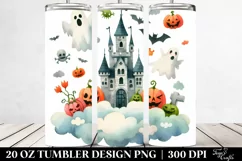 Funny Halloween Clipart - Castle, High-Res 20 Oz Tumbler Product Image 2