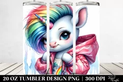 Cute Unicorn Posing Like a Model | 20 oz Tumbler Product Image 2