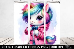 Happy Baby Unicorn with Cool Haircut | 20 oz Tumbler Product Image 2