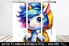 Happy Baby Unicorn with Cool Haircut | 20 oz Tumbler Product Image 2