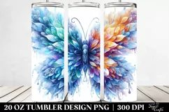 Vibrant Ice Butterfly with Ice Flowers | 20 oz Tumbler Product Image 2