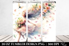 Fairy with Spring Petals Tumbler, 20 oz Skinny Tumbler Wrap Product Image 2