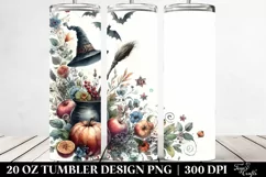 Witch Retro Watercolor Tumbler Design | 20 oz Tumbler Product Image 2