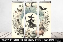 Witch Retro Watercolor Tumbler Design | 20 oz Tumbler Product Image 2