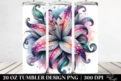 Vibrant Lily Diamonds Watercolor Tumbler Product Image 2