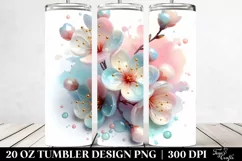 Glossy Cherry Blossom with Golden Accents | 20 oz Tumbler Product Image 2
