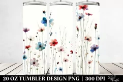 Centered Watercolor Wild Flowers | 20 Oz Tumbler Product Image 2