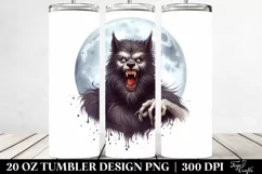 Funny Halloween Clipart - Werewolf, High-Res 20 Oz Tumbler Product Image 2
