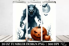 Funny Halloween Clipart - Werewolf, High-Res 20 Oz Tumbler Product Image 2