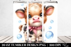 20 Oz Tumbler Sublimation | Cute Watercolor Baby Highland Product Image 2