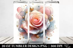 Abstract Glossy Rose, Transparent 20 Oz Tumbler Product Image 2