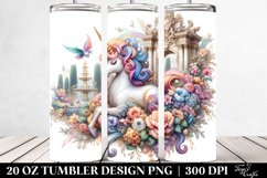 Colorful Baby Unicorn Baroque Garden. 20 Oz Tumbler Design Product Image 2