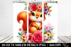 Cute Squirrel Flower Crown | 20 oz Tumbler Product Image 2