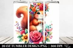 Cute Squirrel Flower Crown | 20 oz Tumbler Product Image 2