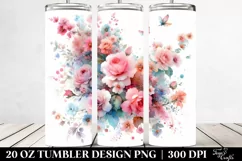 Colorfull Pink Roses Abstract Tumbler Product Image 2