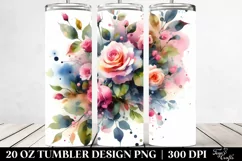 Colorfull Pink Roses Abstract Tumbler Product Image 2