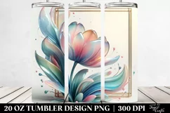 Abstract Watercolor Shiny Tulip, High-Res 20 Oz Tumbler Product Image 2