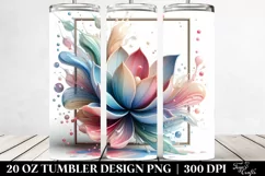 Abstract Shiny Tulip, Transparent 20 Oz Tumbler Product Image 2
